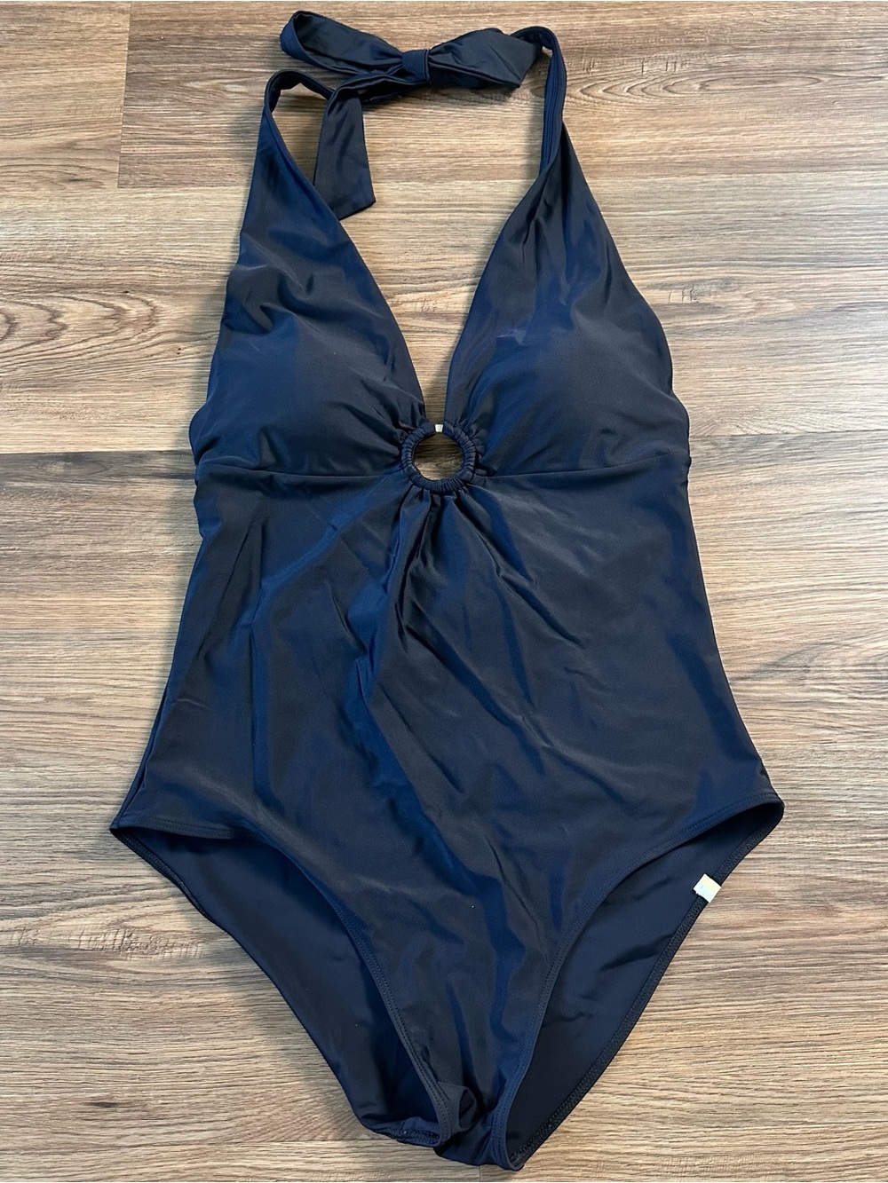 Summersalt Halter Neck One Piece Swimsuit Black Womens 12 Plunge Beach Resort